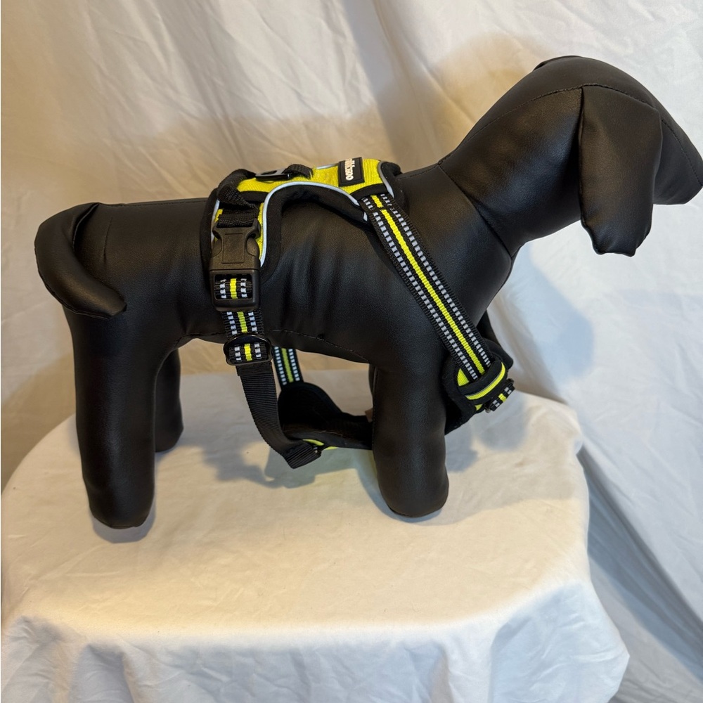 Reflective Black and Yellow Dog Harness